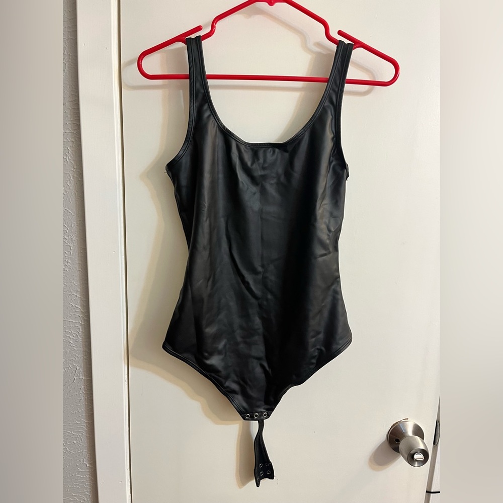 Yummie faux leather bodysuit